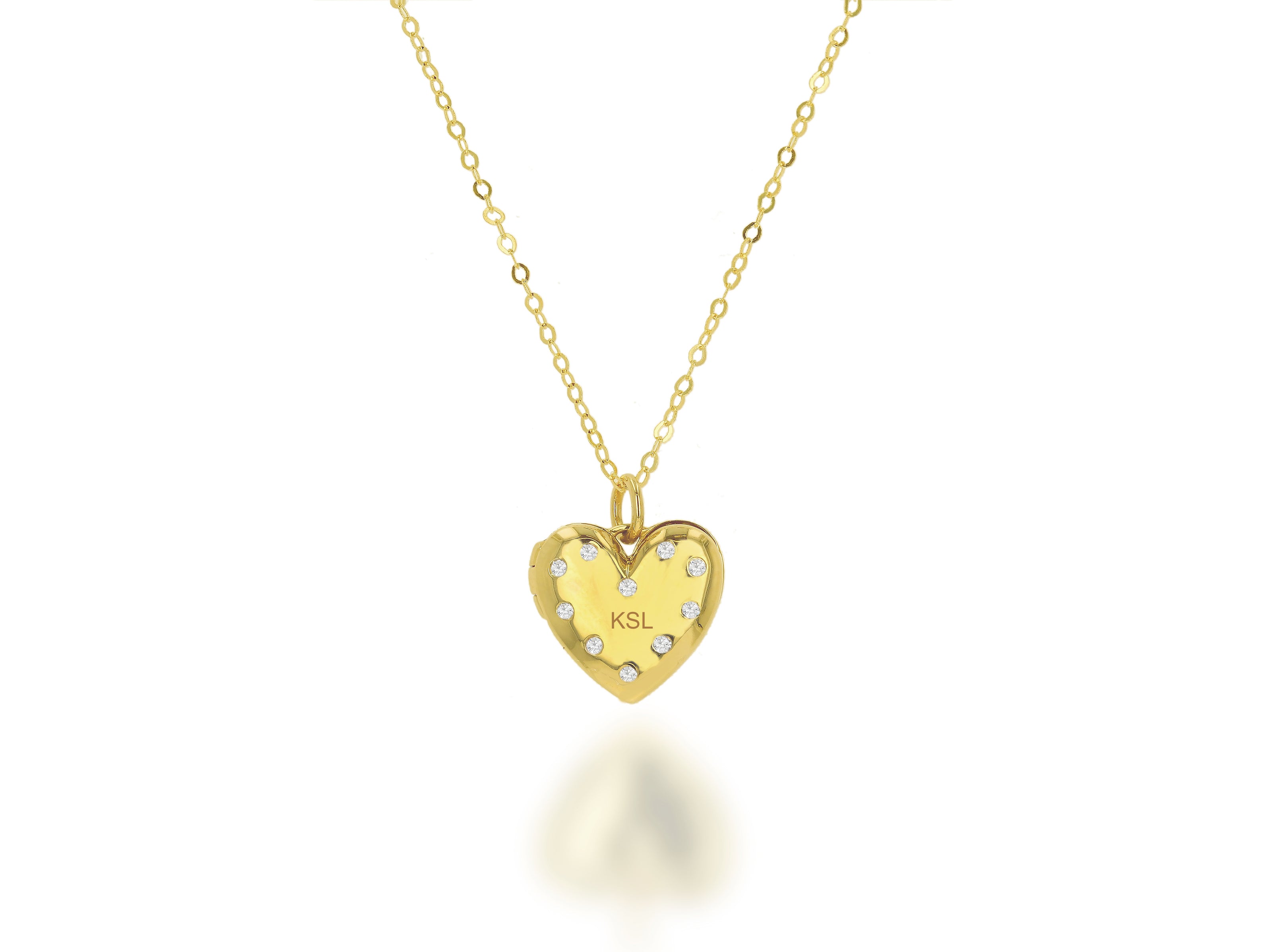 Personalized Diamond Heart Locket