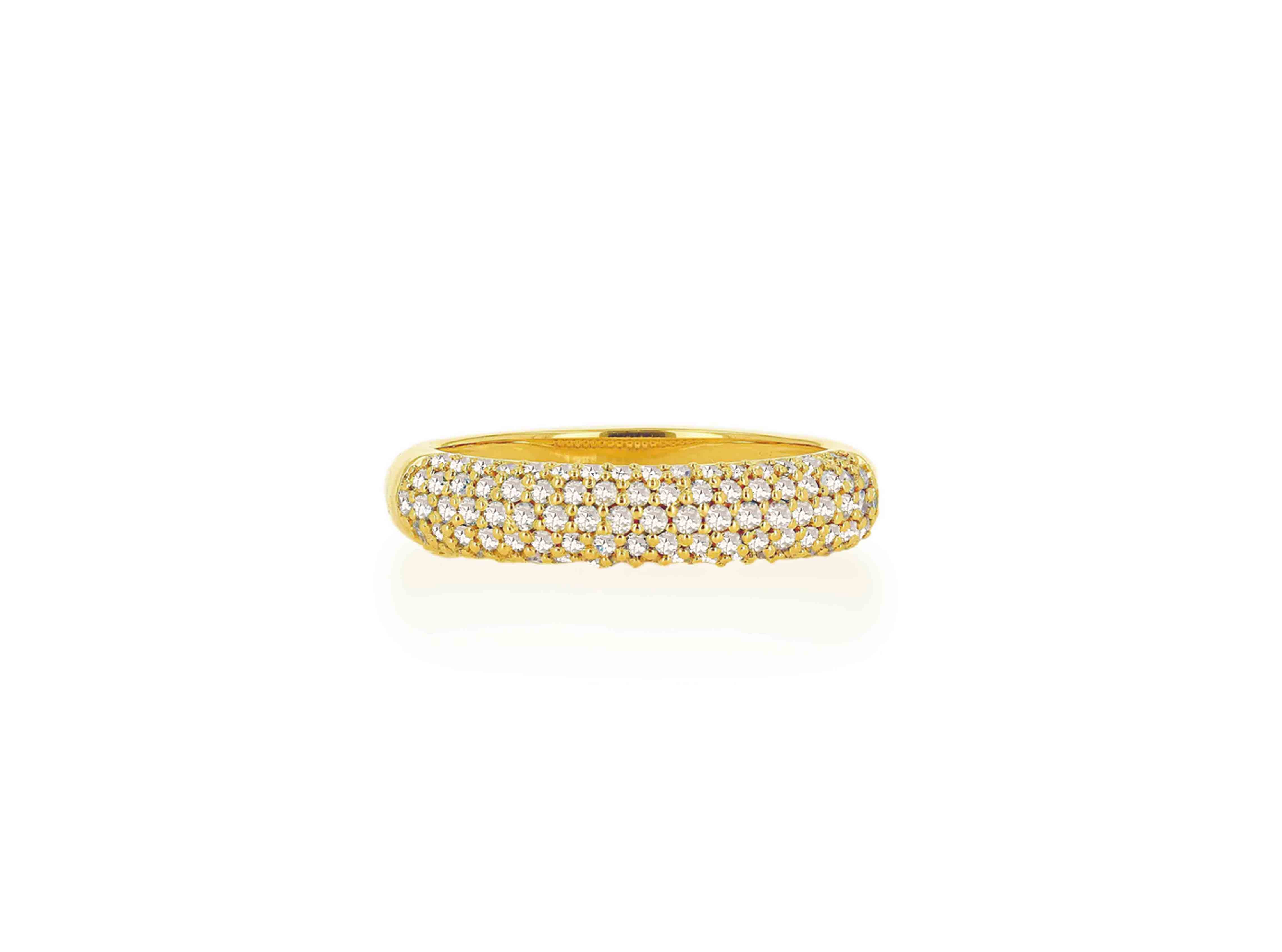 Pave Diamond Domed Band Ring