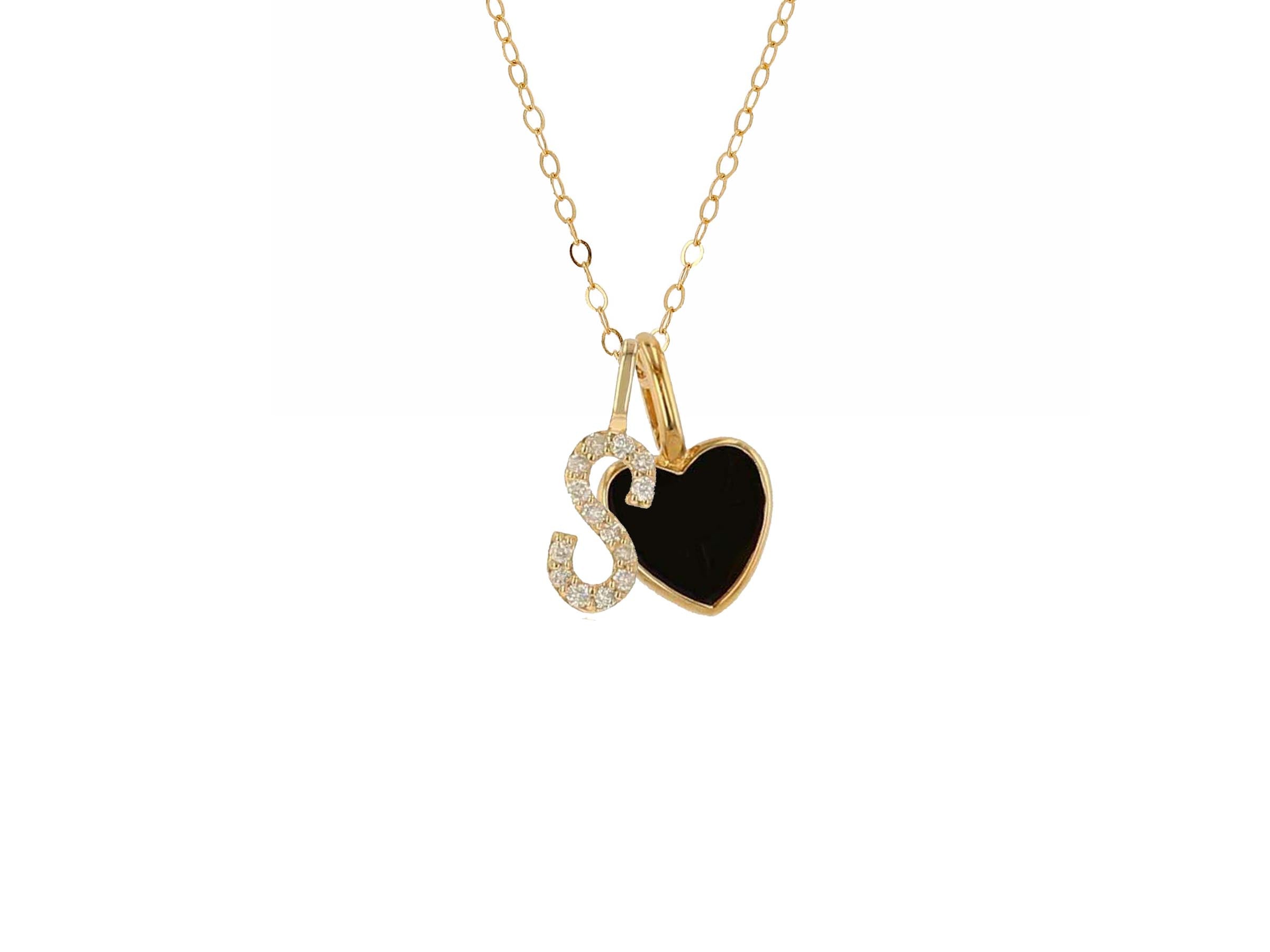 Eliza Heart Initial Necklace – Aura Vida Jewelry