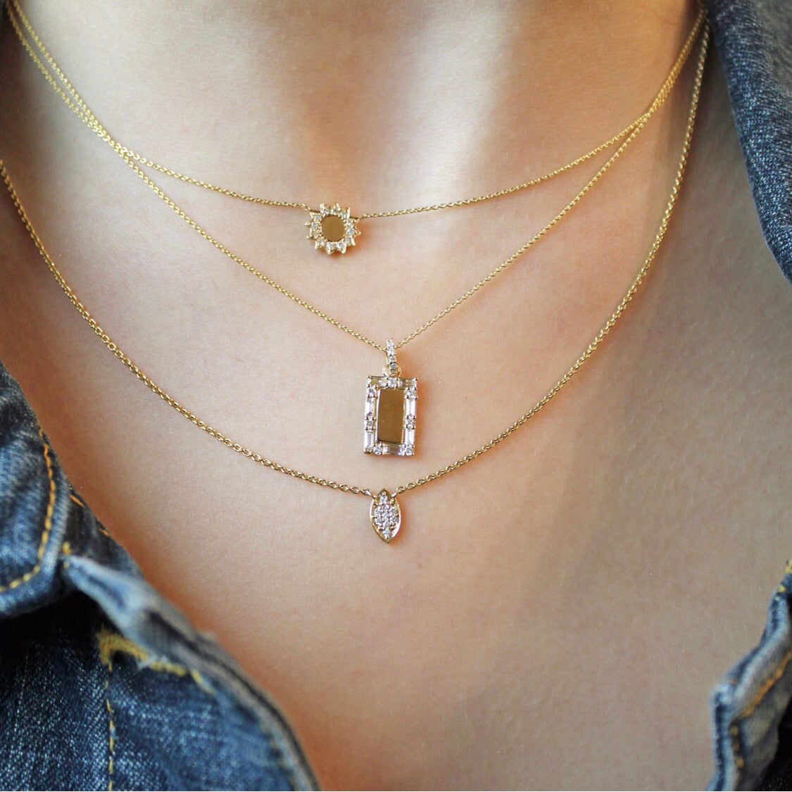 Personalized Diamond Sun Necklace - Rachel Reid