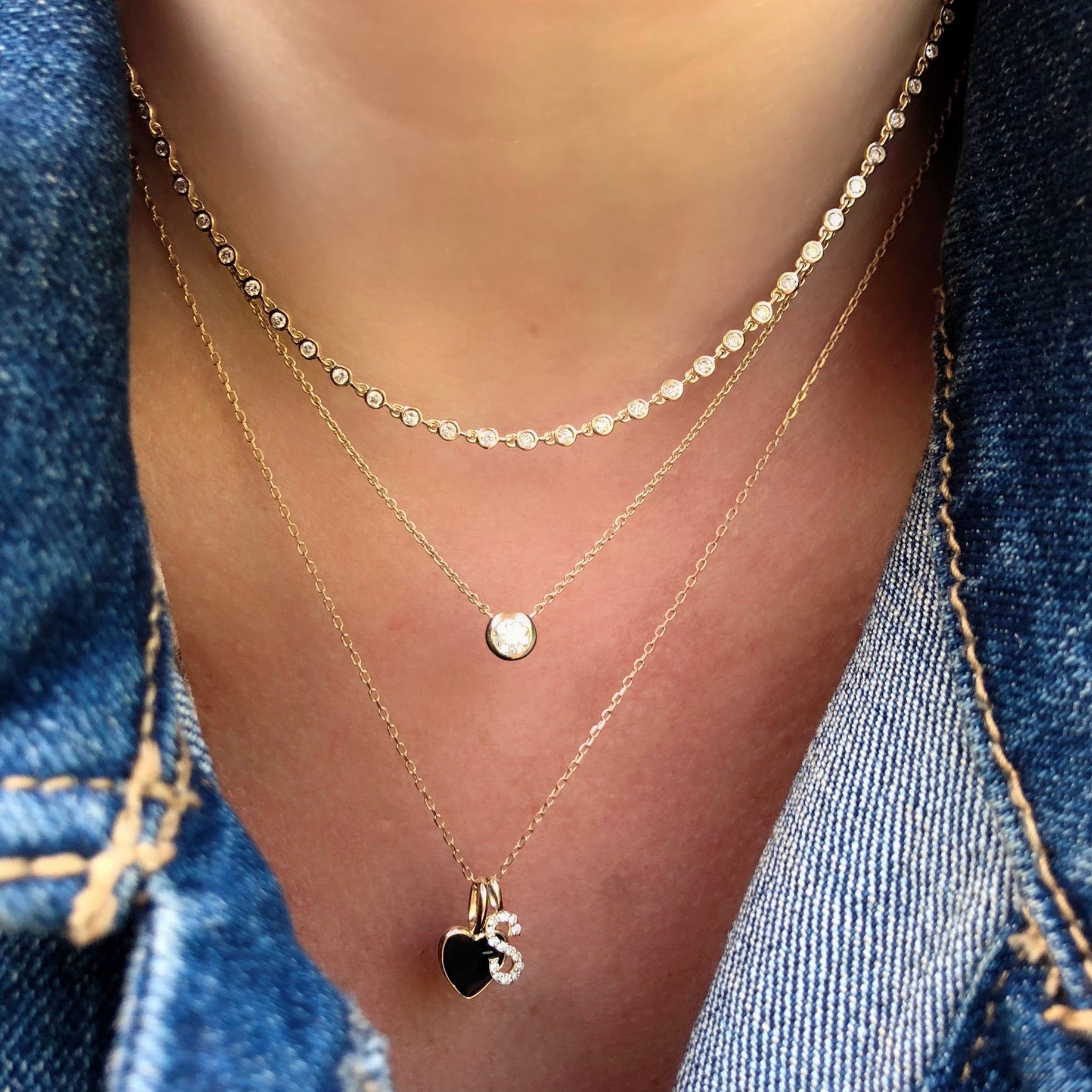 Mini Diamond Bezel Necklace - Rachel Reid