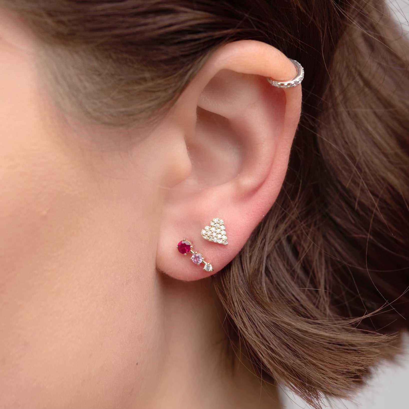 Pink Ombre Trio Earrings - Rachel Reid