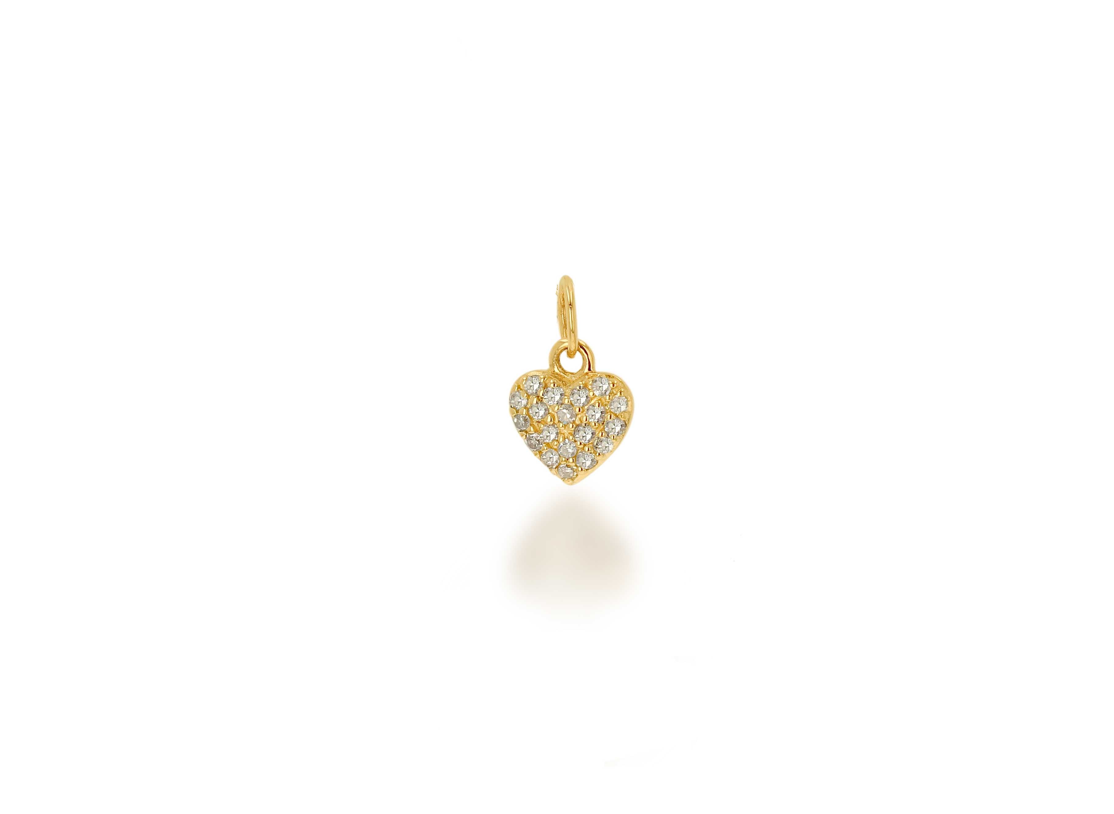 Mini Diamond Pave Heart Charm - Rachel Reid