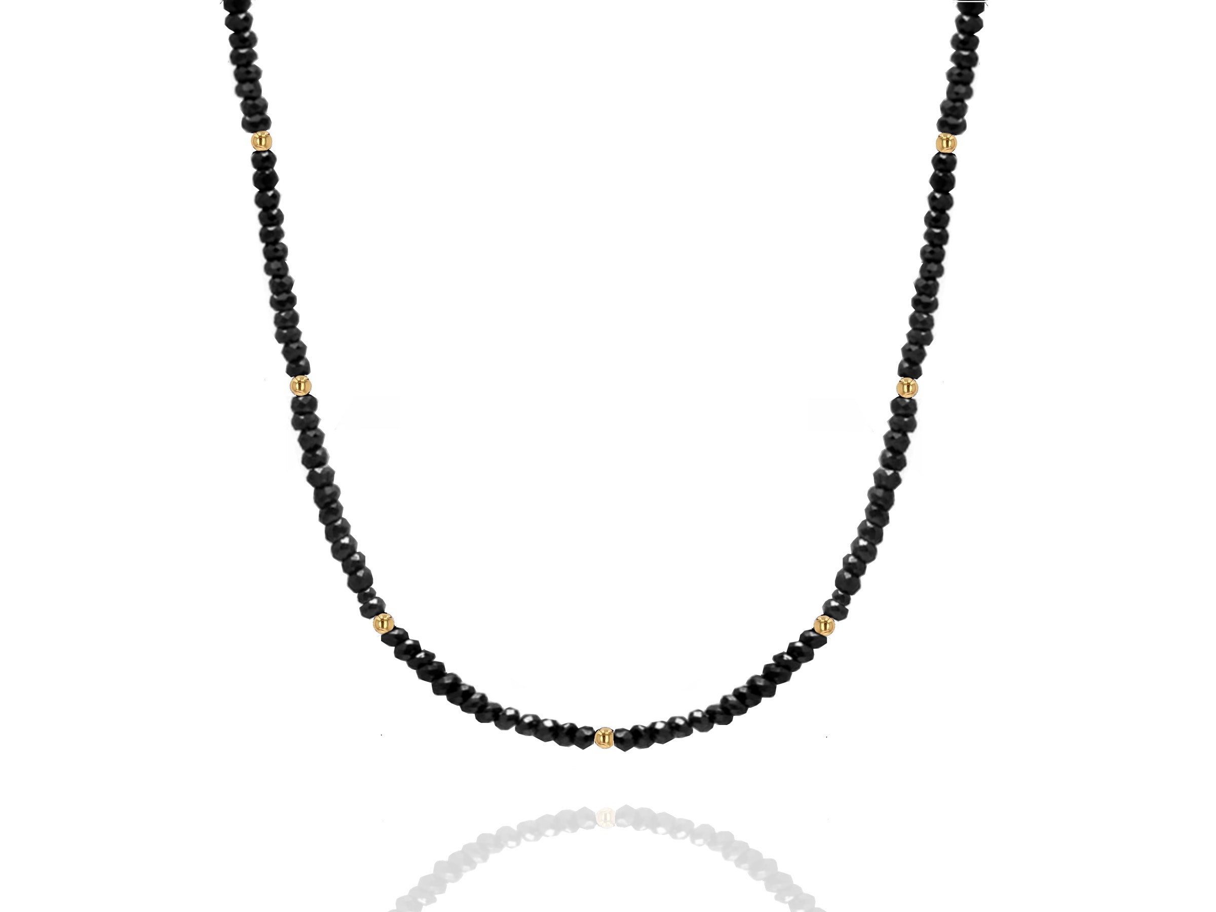 Gemstone and Gold Bead Necklace