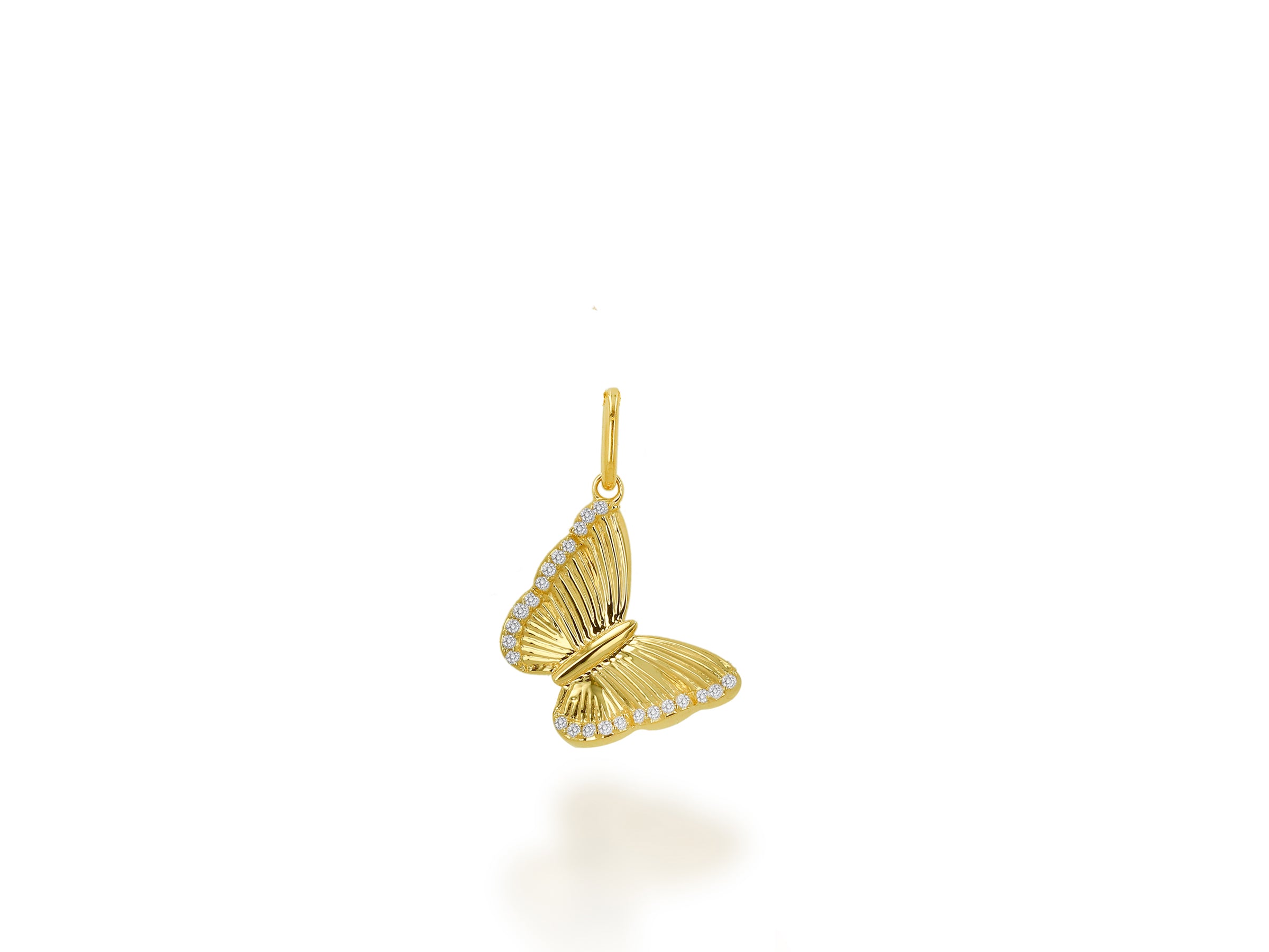 Diamond Fluted Butterfly Charm