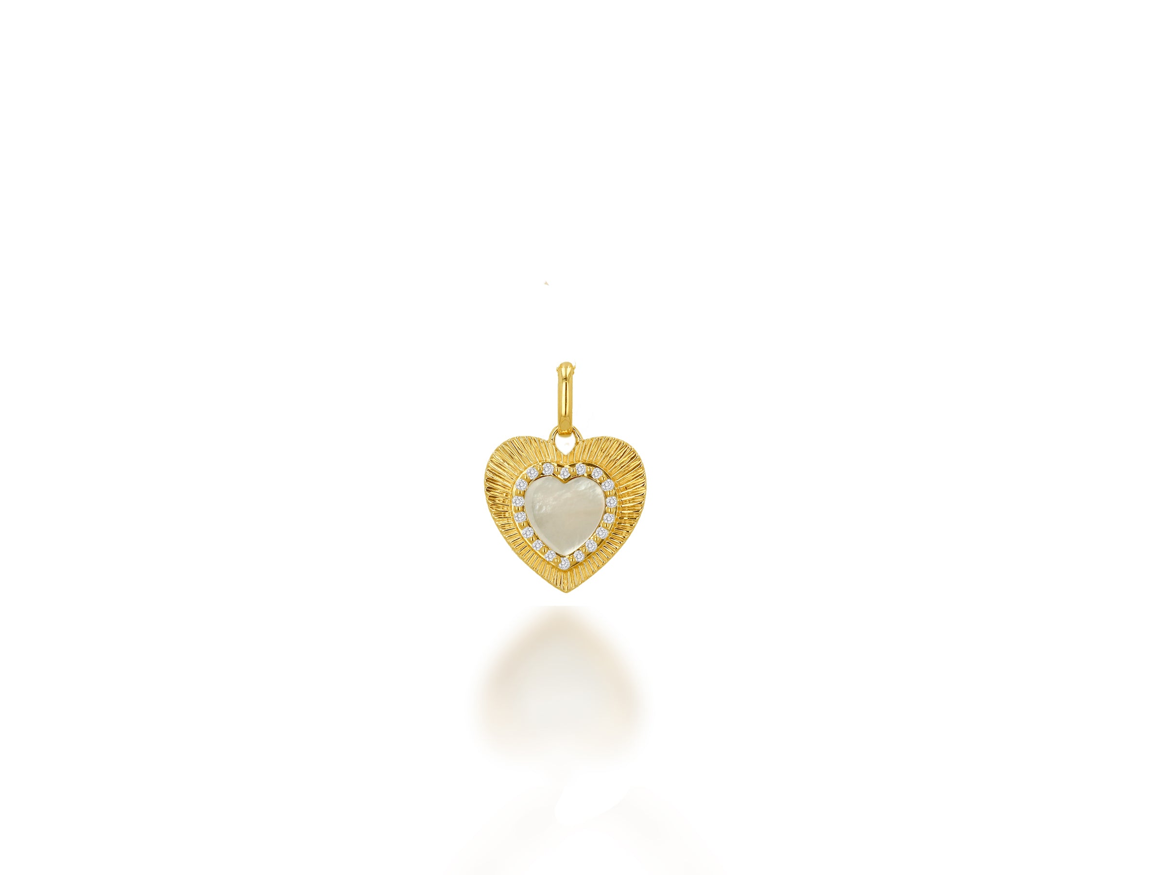 Diamond and Mother Of Pearl Heart Charm