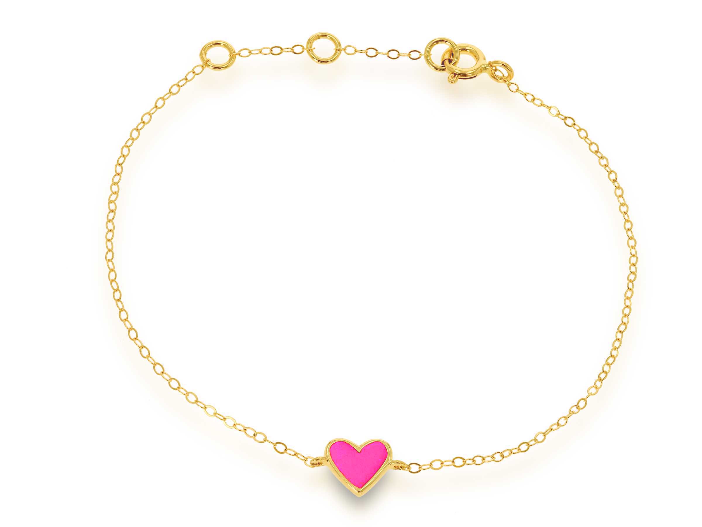 Mini Enamel Heart Chain Bracelet - Rachel Reid
